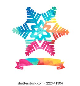 watercolor snowflake