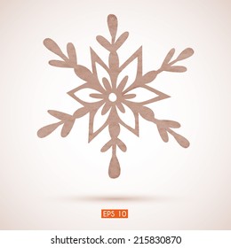 Watercolor snowflake. EPS 10. Transparency. Gradient.
