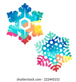 watercolor snowflakes