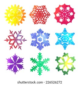 watercolor snowflakes
