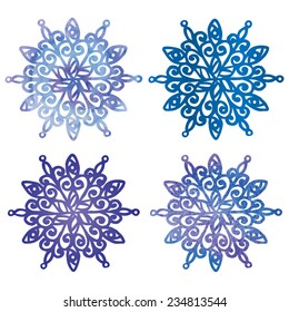 Watercolor snowflakes