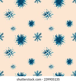 watercolor snowflakes. Seamless pattern. Vector illustration.
