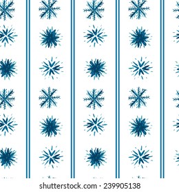 watercolor snowflakes. Seamless pattern. Vector illustration.