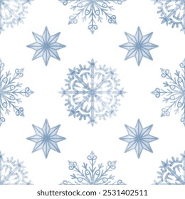 Copos de nieve de la acuarela, Vector, fondo blanco. Patrón floral sin fisuras-447.