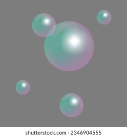 Watercolor soap bubbles. Vector illustration. EPS 10.