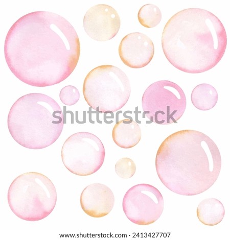 Watercolor soap bubbles. Vector pattern