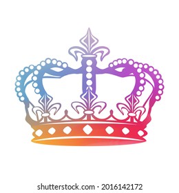 Watercolor Soft Crown Icon Vector Illustration Design Artistic Paint Royal King Emoji Symbol. 
