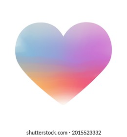 Vector de ícono del corazón suave de color de agua - Ilustración Diseño de pintura artística Símbolo Emoji de amor. 