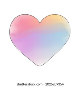Watercolor Soft Heart Love Icon Vector Illustration Design Artistic Paint Texture Symbol Hand Drawn. 