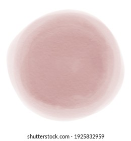 Color de agua suave fondo redondo rosa claro para el diseño de pancartas. Mancha de pintura borrosa con textura de pincel. Ilustración vectorial cuadrada aislada en fondo blanco.