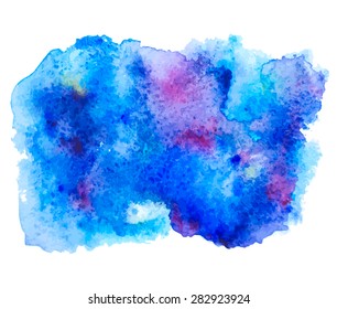 Watercolor space or sea background. Vector watercolor texture. 