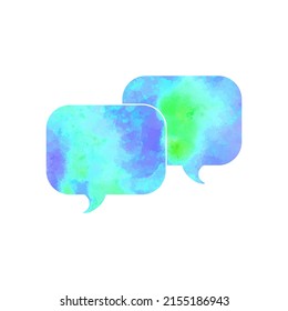 Watercolor Speach bubbles dialogue icon dialog bubble vector chat