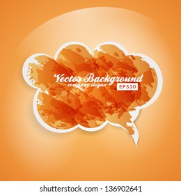 Watercolor Speech Bubble Background. Vector Design Template. Grunge.
