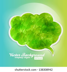 Watercolor Speech Bubble Background. Vector Design Template. Grunge.