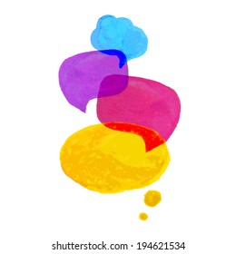 Watercolor Speech Bubble, Vector Illustration