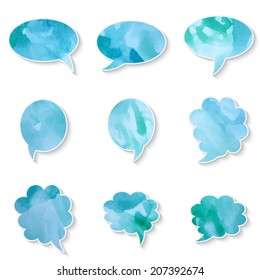 Watercolor Speech Bubbles