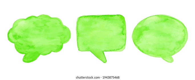 Watercolor speech bubbles isolated over white background. Vector eps 10
