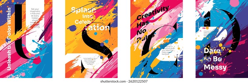 Watercolor splash background with abstract paint strokes in blue, pink, and purple. Artistic texture with ink stains, drops, and blot elements. Modern vector template for posters or creative design.