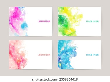 watercolor splash background, vector card design template