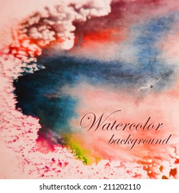 Watercolor splash background. Vector eps 10.