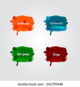 Watercolor splash bright elements for your design