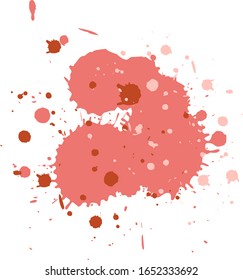 Watercolor splash design in red color on white background illustration