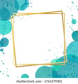 Watercolor Splash Effect Border Frame Background Stock Vector (Royalty ...