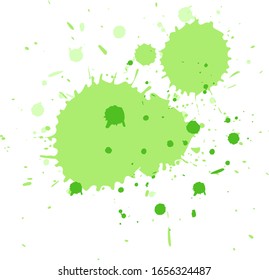 Watercolor splash in green on white background illustration