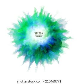 Watercolor splash. Hand drawn watercolor background for design. Colorful abstract vector stain.