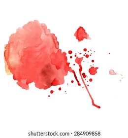 Watercolor splash isolated on white background. Vector illustration.