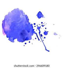 Watercolor splash isolated on white background. Vector illustration.