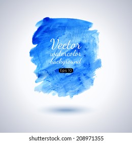 Watercolor splash. Realistic vector graphics. Hand drawn watercolor background for design. Colorful abstract vector stain.