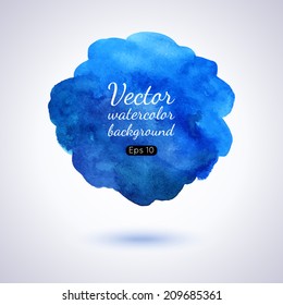 Watercolor splash. Realistic vector graphics. Hand drawn watercolor background for design. Colorful abstract vector stain.