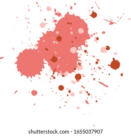 Watercolor splash in red on white background illustration