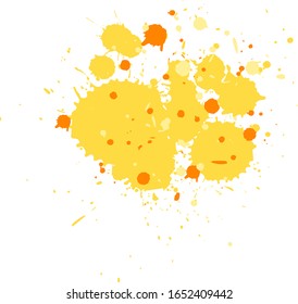 Watercolor splash in yellow on white background illustration