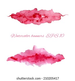Watercolor splashes banners set in vector