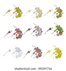 Watercolor splashes and dots texture. Artistic hand drawn background.