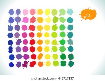Watercolor splashes isolated on white background. Vector illustration