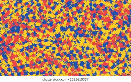 Watercolor splashes on canvas. Abstract geometric, colorful. Digital art.