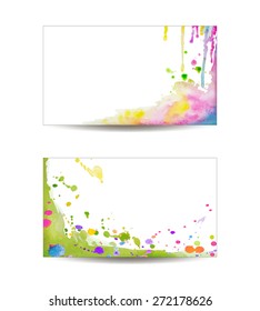 Watercolor splashes on the white