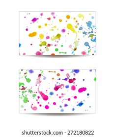 Watercolor splashes on the white