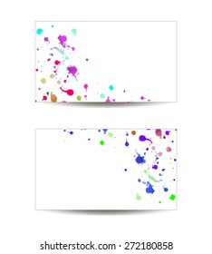 Watercolor splashes on the white