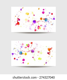 Watercolor splashes on the white