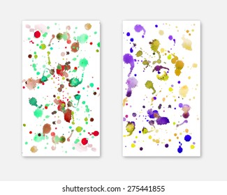 Watercolor splashes on the white