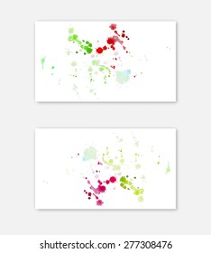 Watercolor splashes on the white