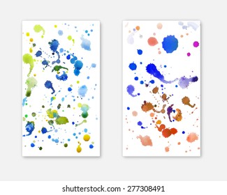 Watercolor splashes on the white