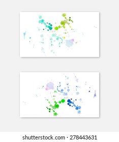 Watercolor splashes on the white