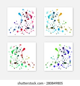 Watercolor splashes on the white