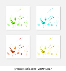 Watercolor splashes on the white