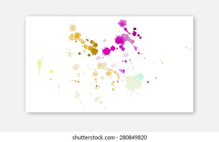 Watercolor splashes on the white